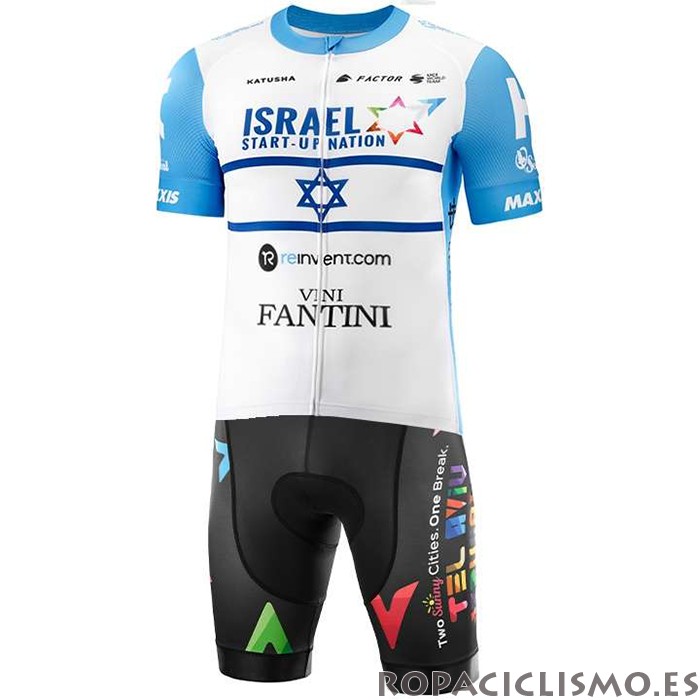 2020 Maillot Israel Cycling Academy Tirantes Mangas Cortas Campeon Israele